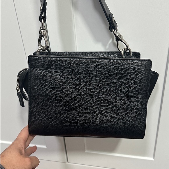 Valentino Kiki Rock Black Dollaro Leather Silver Rockstud Crossbody Bag - Picture 3 of 5